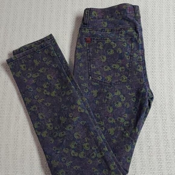 BDG Skinny Mid Rise Sz. 27 x 30 Colorful Floral Blue Jeans with Pockets - Picture 2 of 7